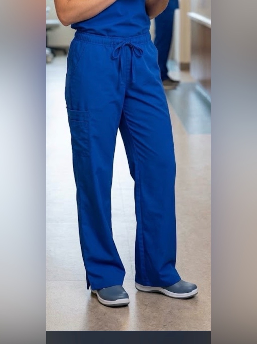 SB Scrubs Blue Nursing Scrubs Pants,Elastic Back Waist, Unisex, Drawstring,  M